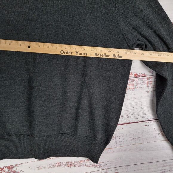 Polo Ralph Lauren Sweater Mens XL Gray Merino Wool V Neck Pullover EUC - Picture 4 of 8
